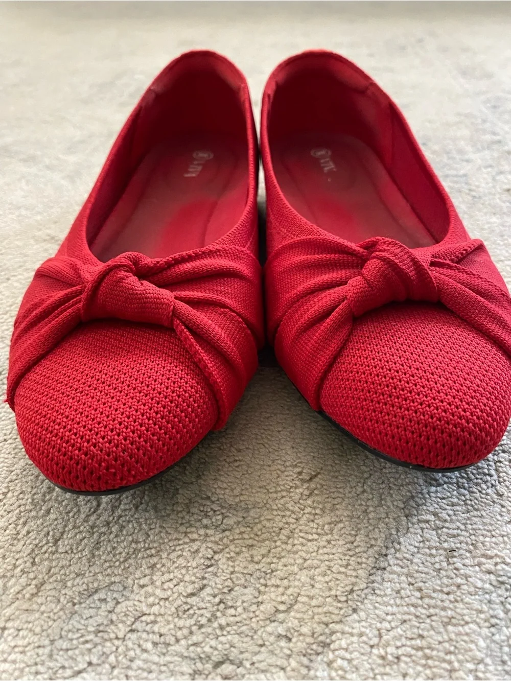Vivaia Bibi Knotted Flats 38 Red Almond Toe Washable